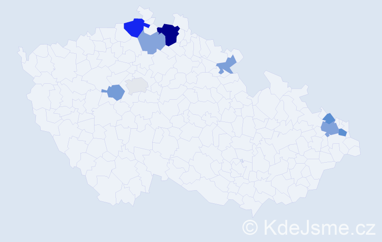 Příjmení: 'Dorníková', počet výskytů 19 v celé ČR
