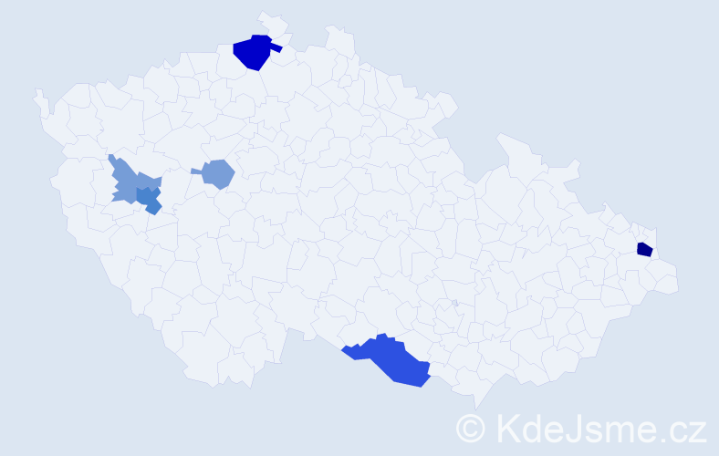 Příjmení: 'Pörner', počet výskytů 18 v celé ČR