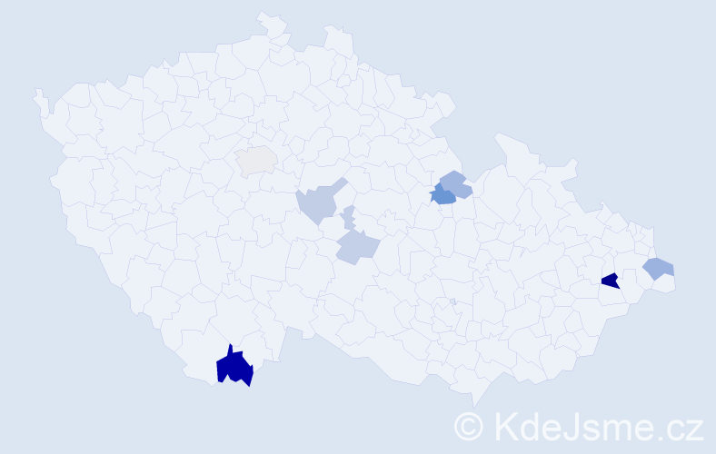 Příjmení: 'Marišková', počet výskytů 17 v celé ČR