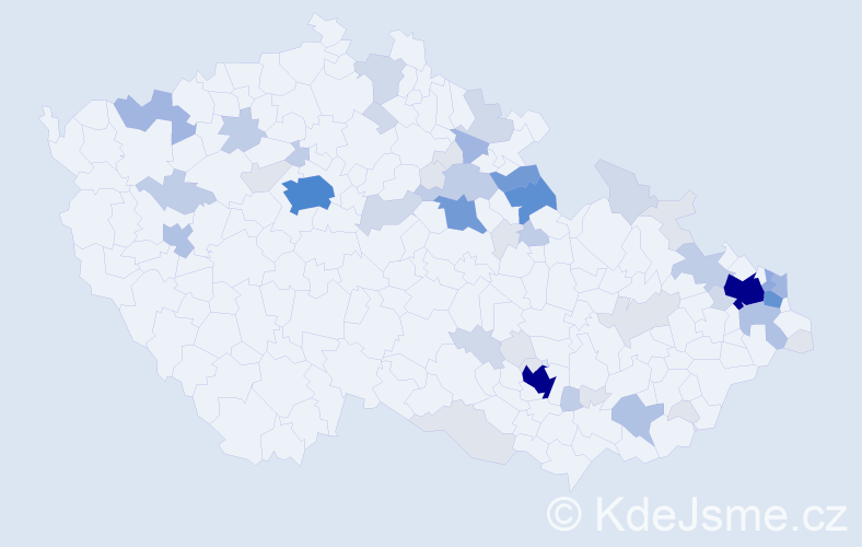 Příjmení: 'Plachetková', počet výskytů 207 v celé ČR