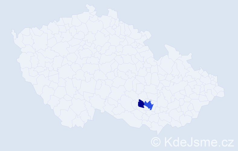 Příjmení: 'Reitoralová', počet výskytů 7 v celé ČR