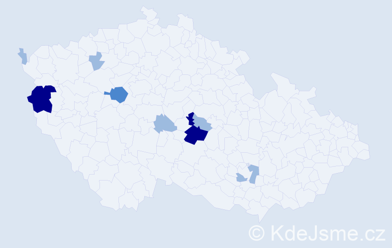 Příjmení: 'Besmáková', počet výskytů 15 v celé ČR