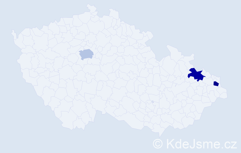 Příjmení: 'Weinová', počet výskytů 3 v celé ČR