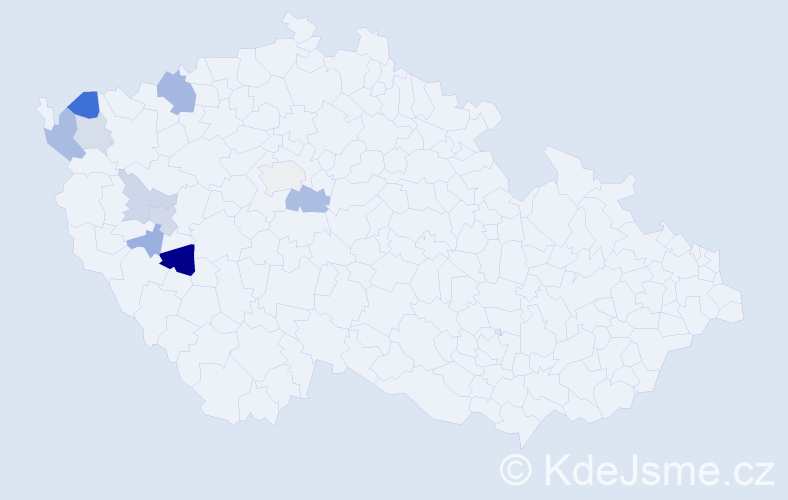 Příjmení: 'Chouňová', počet výskytů 18 v celé ČR