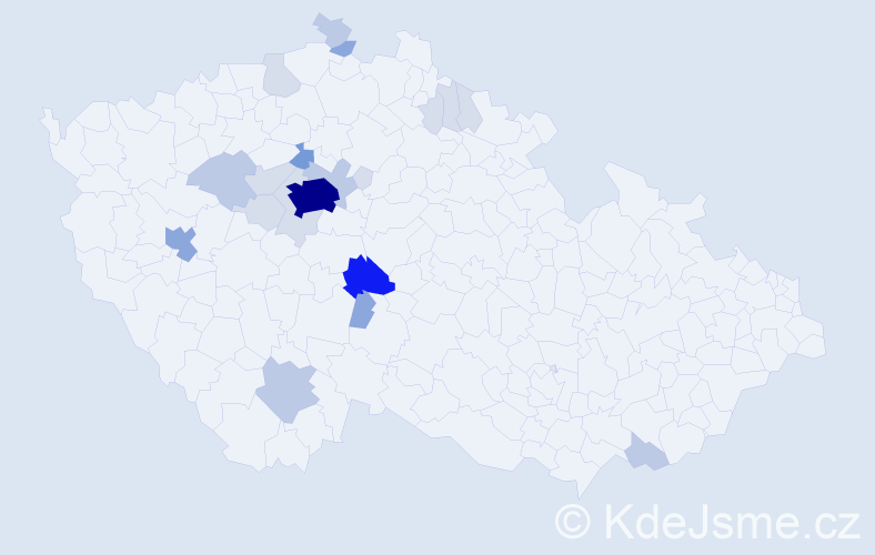 Příjmení: 'Lejčko', počet výskytů 69 v celé ČR
