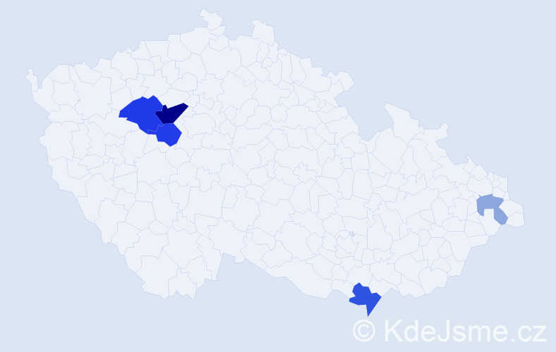 Příjmení: 'Kimličková', počet výskytů 12 v celé ČR