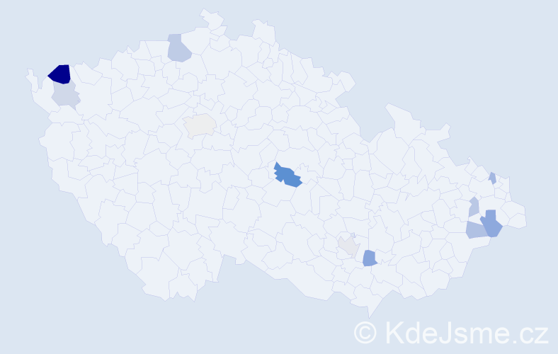 Příjmení: 'Cisárik', počet výskytů 15 v celé ČR