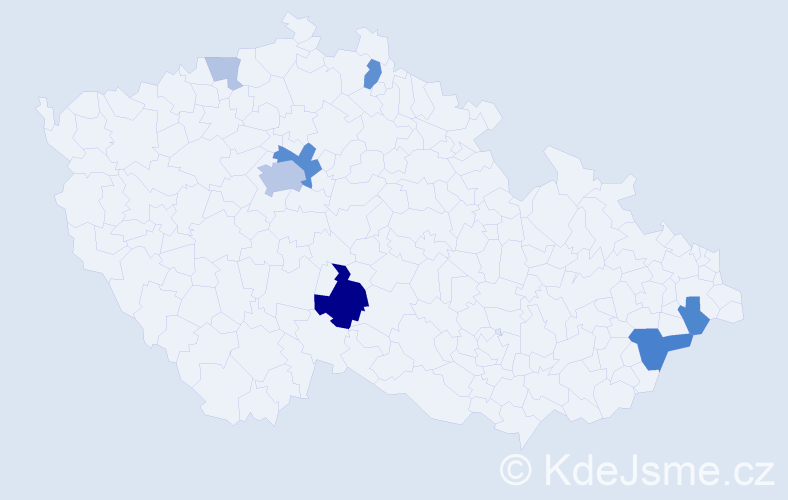 Příjmení: 'Gecková', počet výskytů 21 v celé ČR
