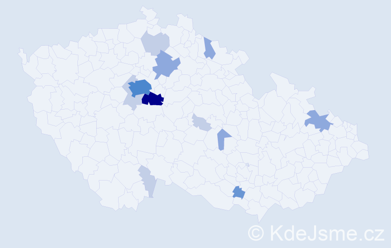 Příjmení: 'Hoftová', počet výskytů 32 v celé ČR