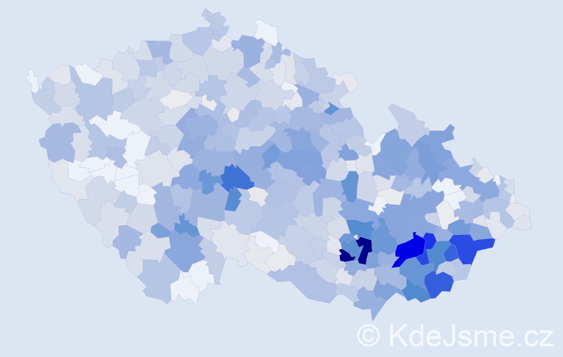 Příjmení: 'Daňková', počet výskytů 3719 v celé ČR