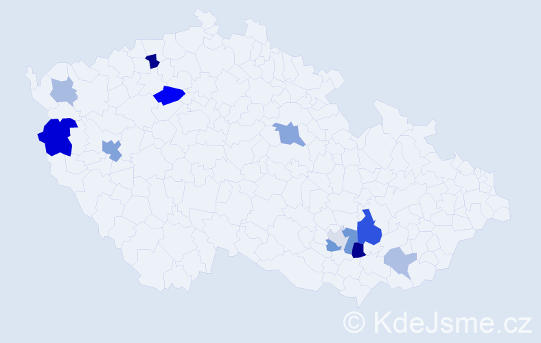 Příjmení: 'Butala', počet výskytů 23 v celé ČR