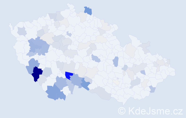 Příjmení: 'Kopačka', počet výskytů 298 v celé ČR