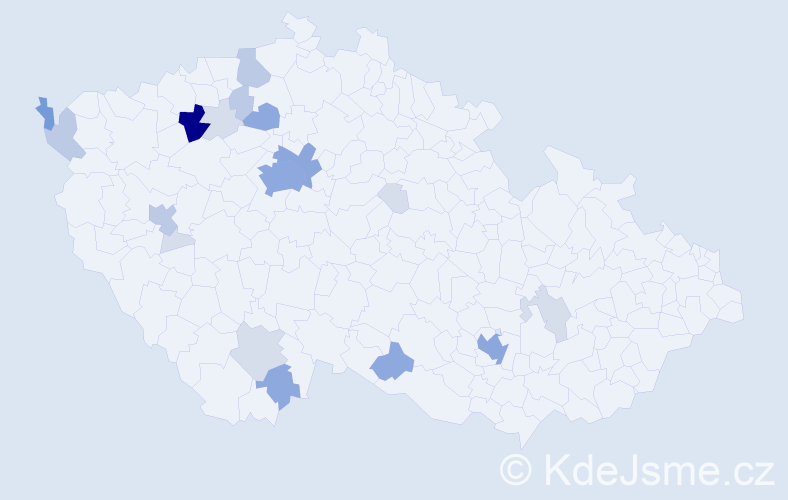 Příjmení: 'Elias', počet výskytů 58 v celé ČR