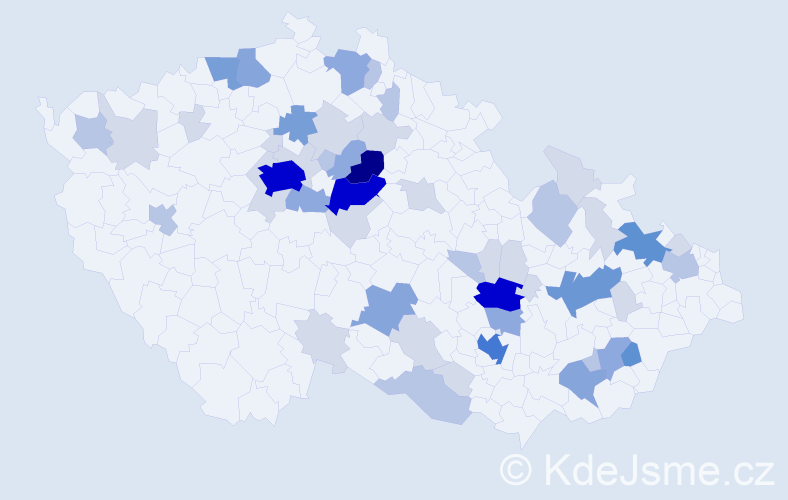 Příjmení: 'Paroulková', počet výskytů 167 v celé ČR