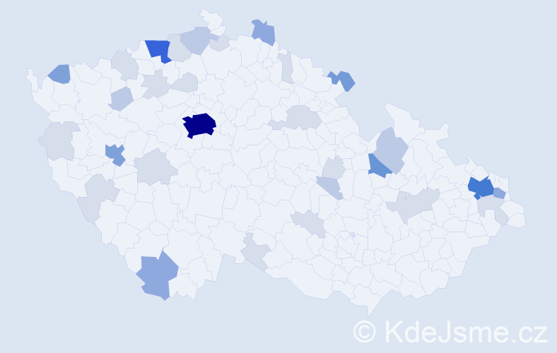 Příjmení: 'Baníková', počet výskytů 95 v celé ČR