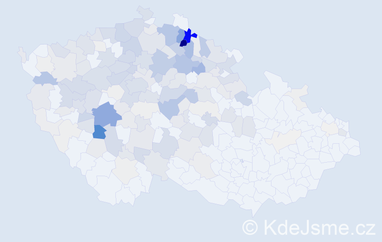 Příjmení: 'Šourková', počet výskytů 661 v celé ČR
