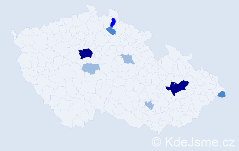 Příjmení: 'Hamilton', počet výskytů 18 v celé ČR