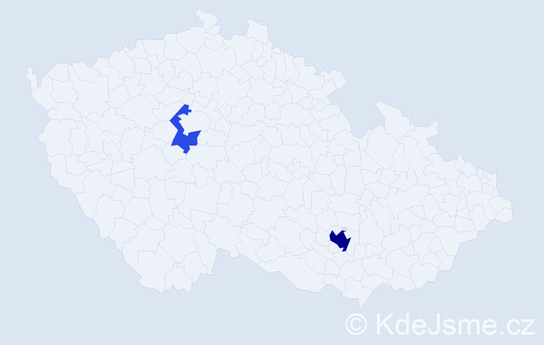 Příjmení: 'Taki', počet výskytů 5 v celé ČR