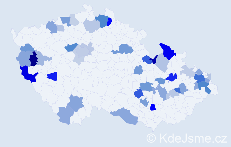 Příjmení: 'Čižmár', počet výskytů 109 v celé ČR