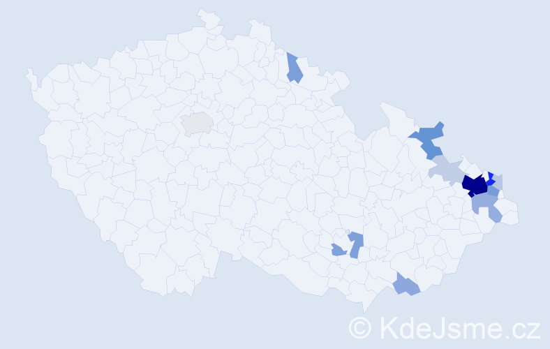 Příjmení: 'Korta', počet výskytů 44 v celé ČR