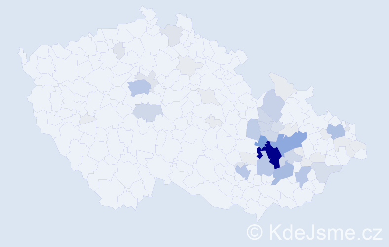 Příjmení: 'Křupková', počet výskytů 195 v celé ČR