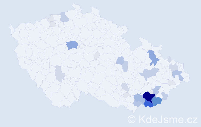 Příjmení: 'Pomykalová', počet výskytů 127 v celé ČR