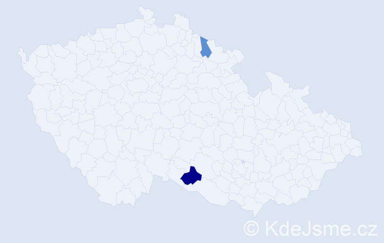 Příjmení: 'Tsynka', počet výskytů 3 v celé ČR