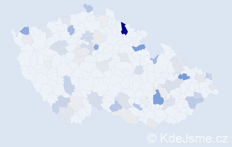 Příjmení: 'Gašparík', počet výskytů 123 v celé ČR