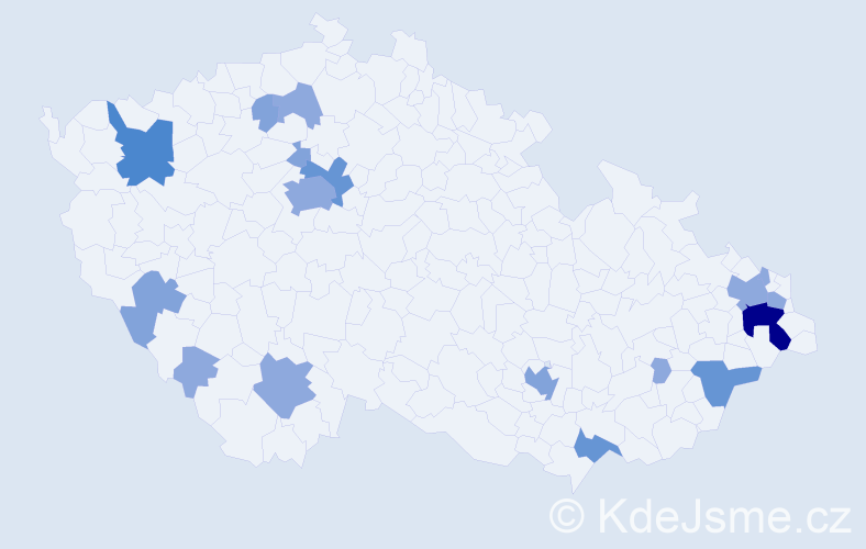 Příjmení: 'Gašková', počet výskytů 37 v celé ČR