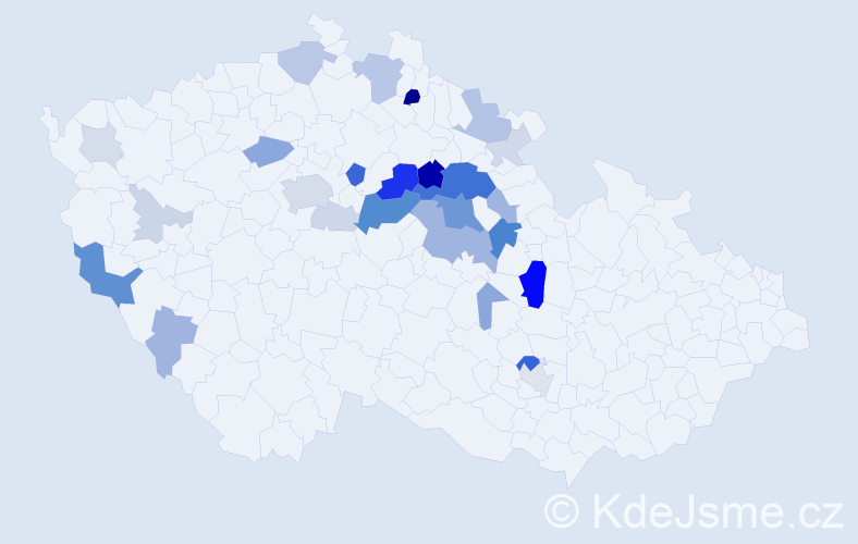 Příjmení: 'Bendák', počet výskytů 93 v celé ČR