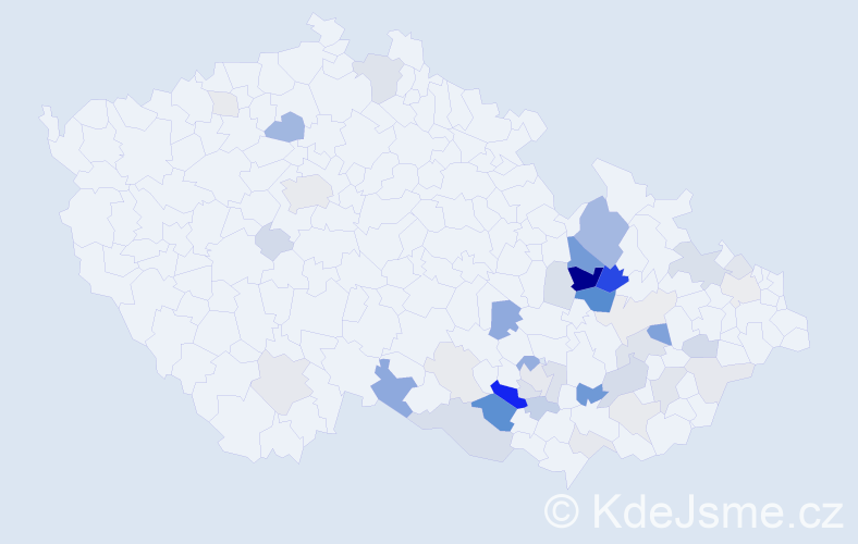 Příjmení: 'Kleibl', počet výskytů 136 v celé ČR