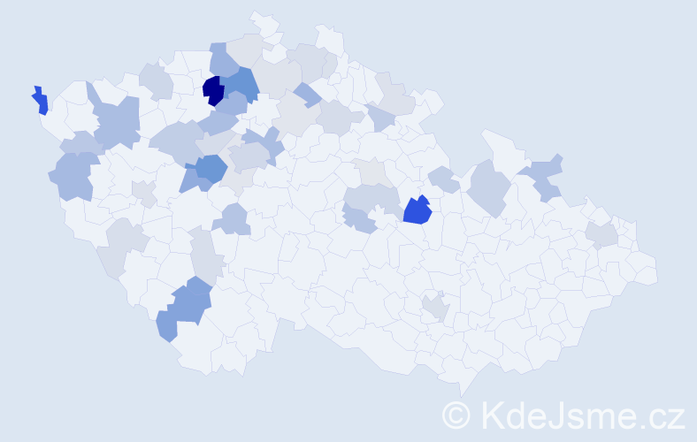 Příjmení: 'Grüner', počet výskytů 118 v celé ČR