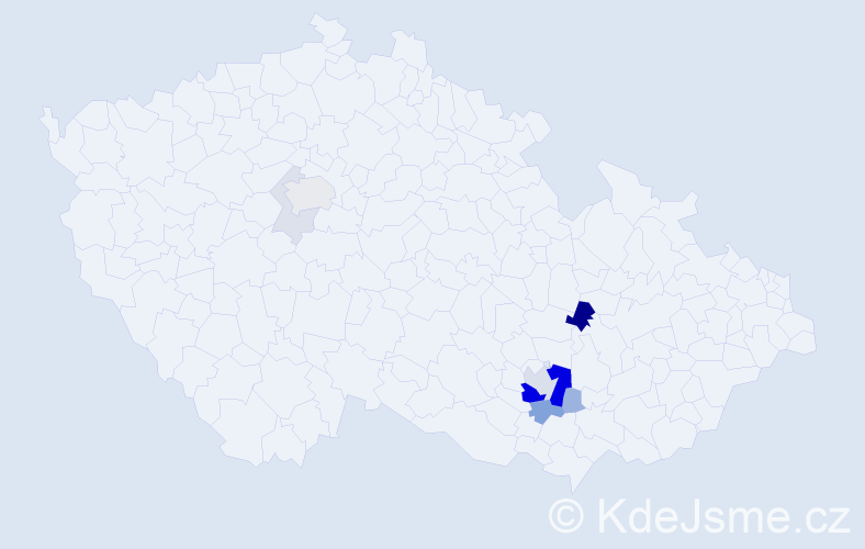 Příjmení: 'Umlášek', počet výskytů 27 v celé ČR