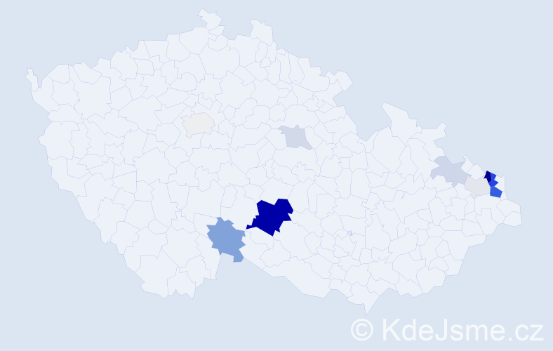 Příjmení: 'Duničková', počet výskytů 37 v celé ČR