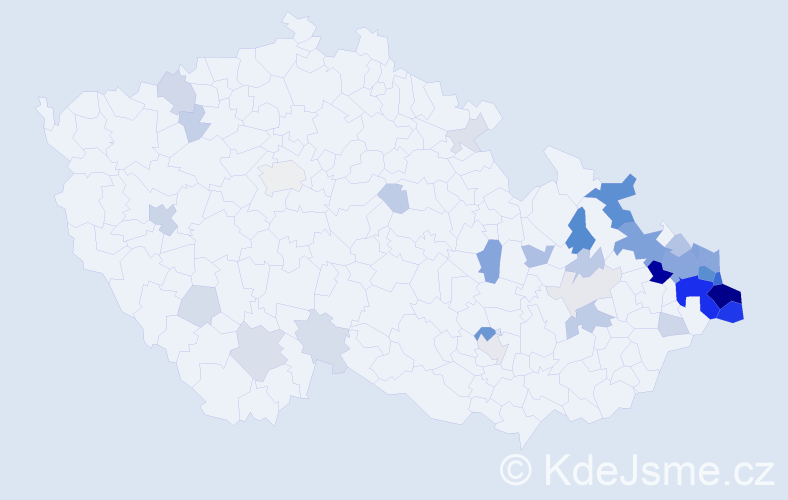 Příjmení: 'Bajtková', počet výskytů 164 v celé ČR