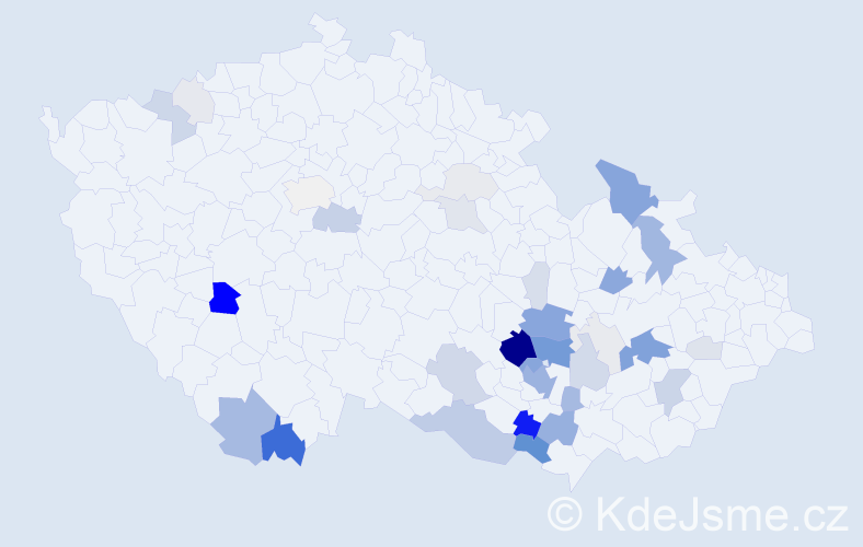 Příjmení: 'Doušek', počet výskytů 152 v celé ČR