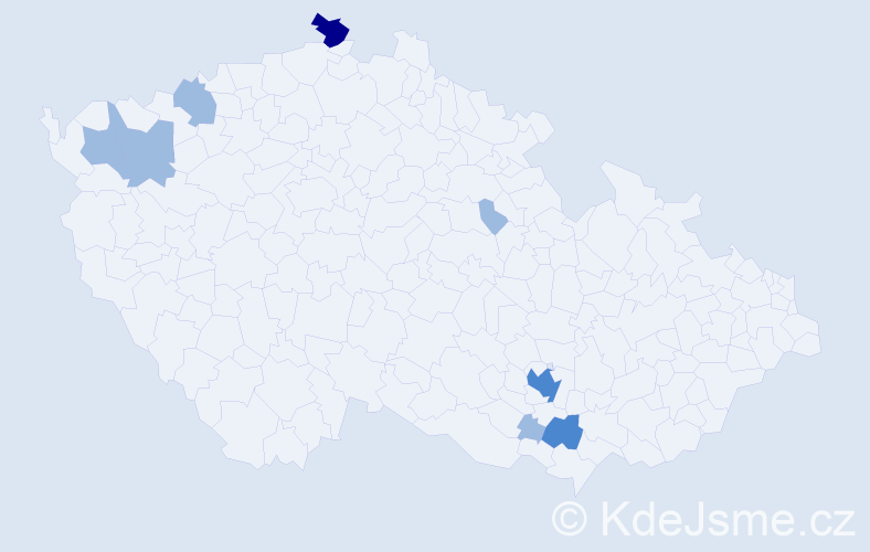 Příjmení: 'Wenisch', počet výskytů 13 v celé ČR