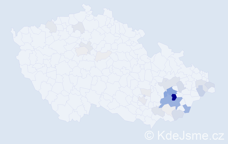 Příjmení: 'Kojecká', počet výskytů 115 v celé ČR