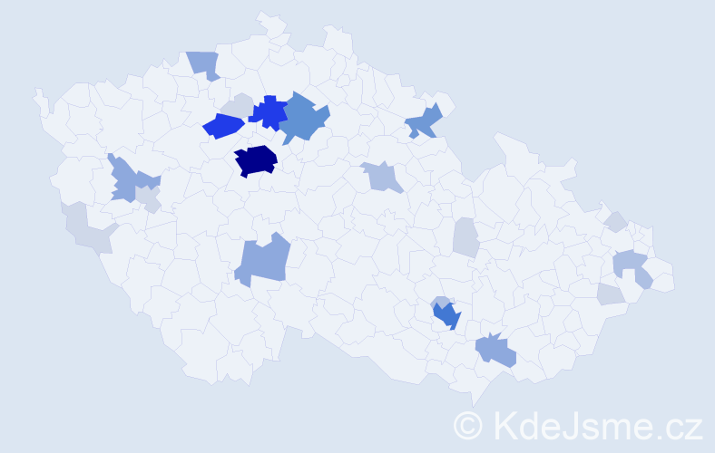 Příjmení: 'Kinzl', počet výskytů 78 v celé ČR