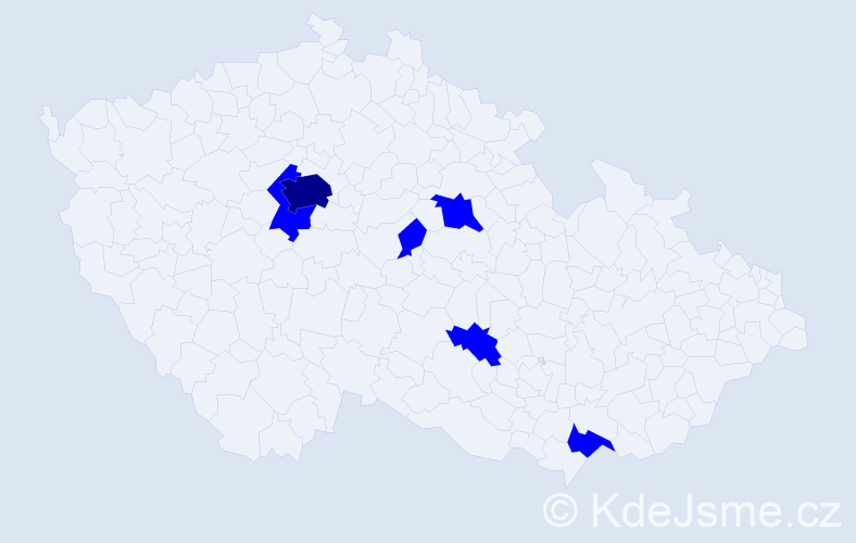 Příjmení: 'Burkerová', počet výskytů 7 v celé ČR