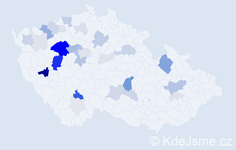 Příjmení: 'Lisner', počet výskytů 98 v celé ČR