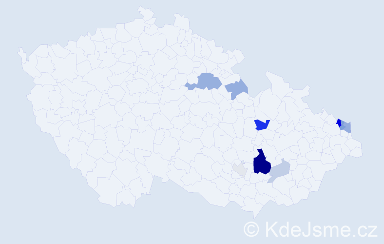 Příjmení: 'Rumpelová', počet výskytů 24 v celé ČR