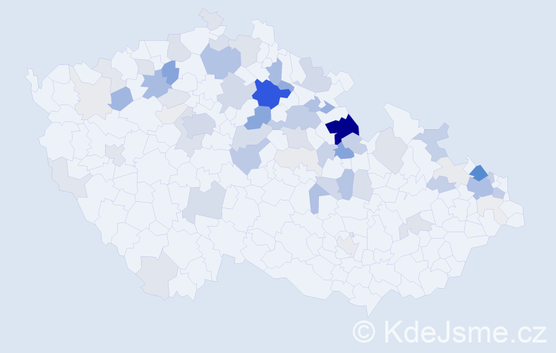 Příjmení: 'Kotlář', počet výskytů 235 v celé ČR