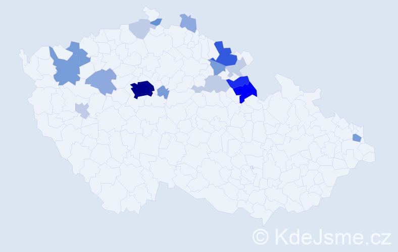 Příjmení: 'Zounarová', počet výskytů 58 v celé ČR