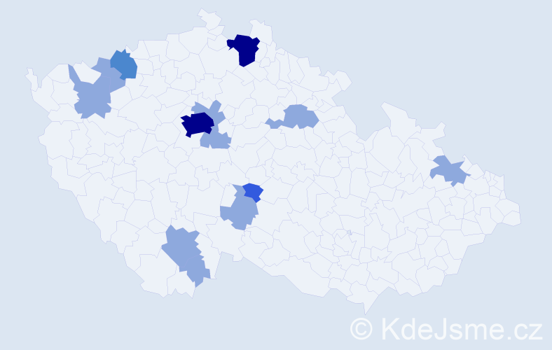 Příjmení: 'Neuber', počet výskytů 24 v celé ČR