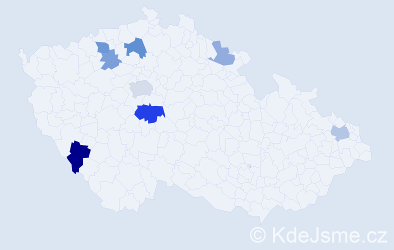 Příjmení: 'Mihalčík', počet výskytů 16 v celé ČR