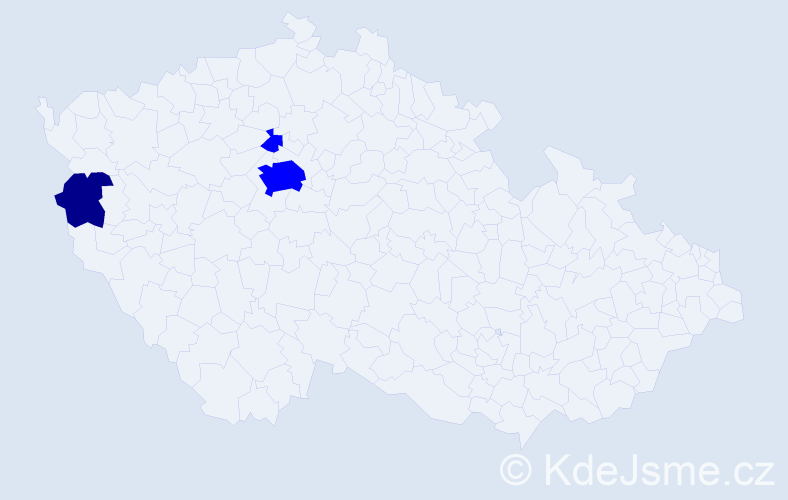 Příjmení: 'Kojs', počet výskytů 4 v celé ČR