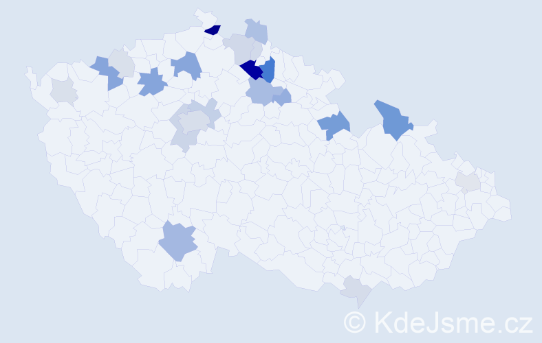 Příjmení: 'Damašek', počet výskytů 67 v celé ČR