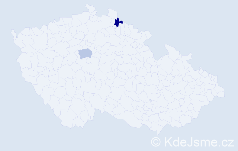 Příjmení: 'Konkoly', počet výskytů 9 v celé ČR