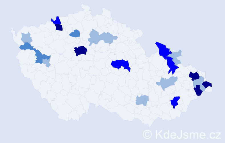 Příjmení: 'Babjáková', počet výskytů 51 v celé ČR